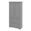 Large armoire de rangement autoportante avec 2 tiroirs, panneau de fibres à densité moyenne, finition peinte grise et rangement compact