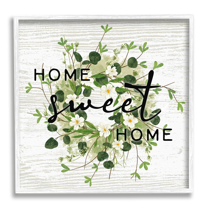 Motif rustique Sweet Home, H 12 po x l 12 po x P 1,5 po, Giclée encadrée blanc bord de mer