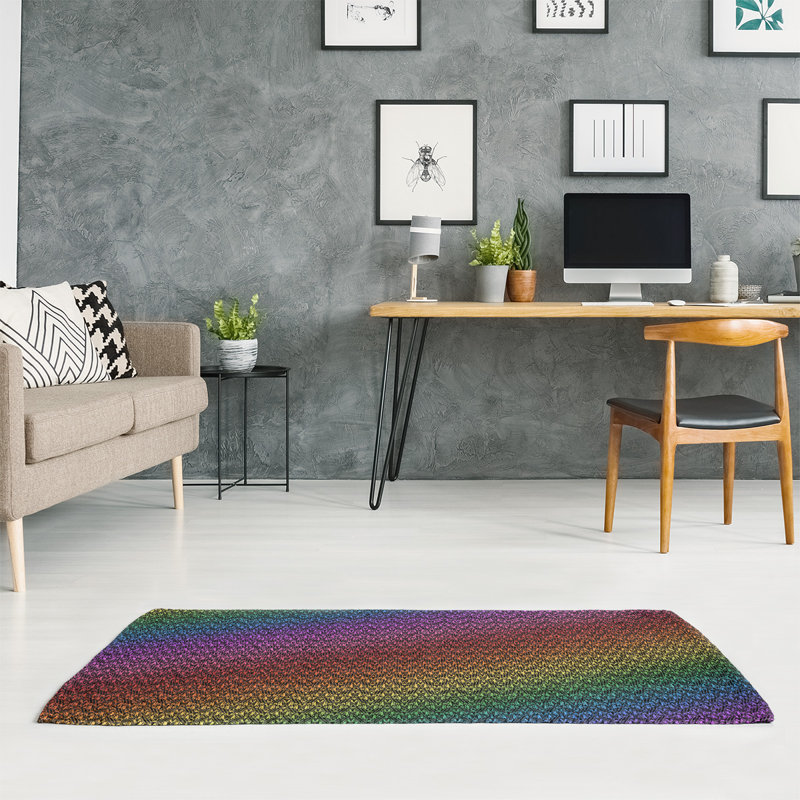 Tapis rouge/mauve/jaune "reg patterns d’autres art déco, Rectangle 4 pi x 6 pi