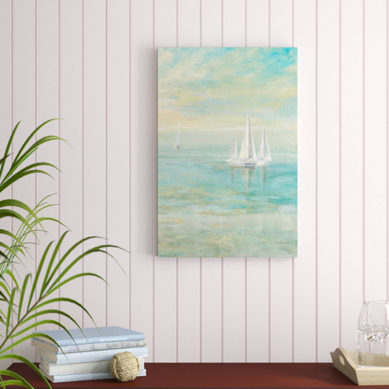 «Sunrise Sail Sailers II» par Danhui Nai, reproduction d'art sur toile, H 30 po x l 20 po