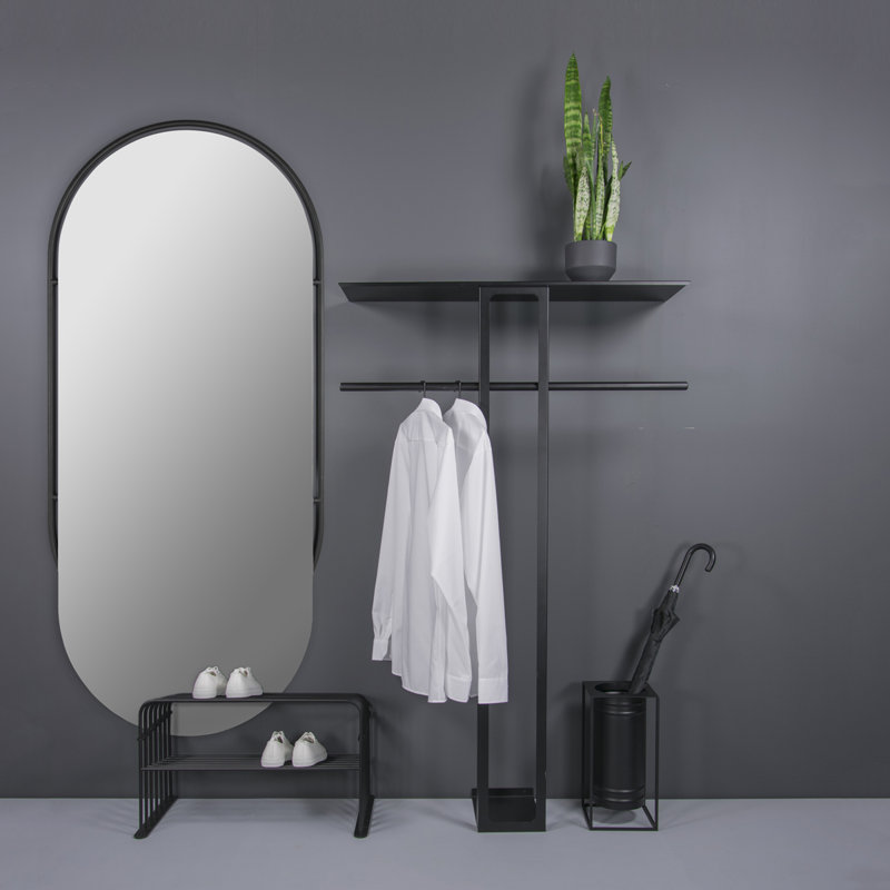 LUNO Steel Wall 0 - Hook Coat Rack, Black