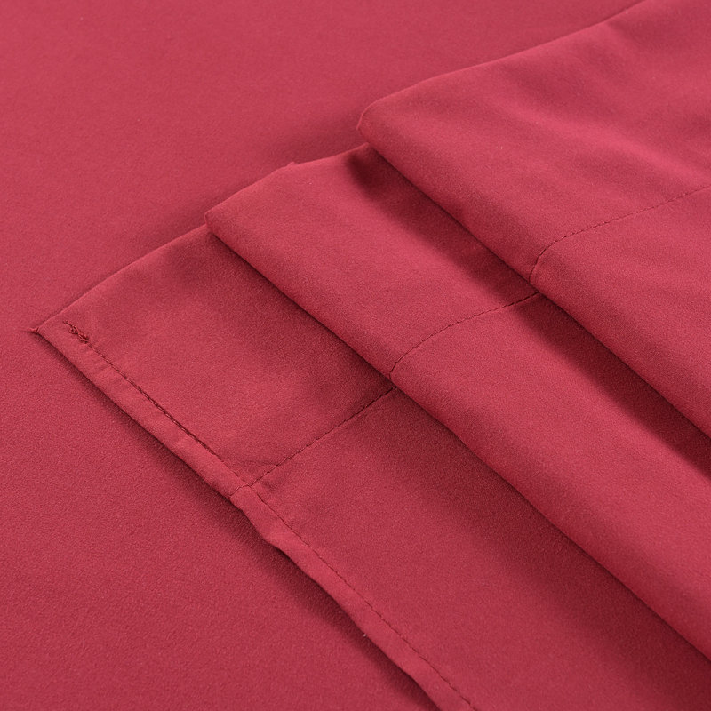 Kondo Microfiber Sheet Set, Twin, Burgundy