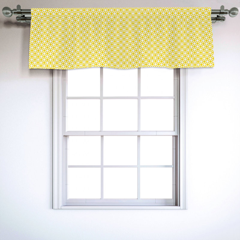 Sateen Geometric Ruffled Window Valance