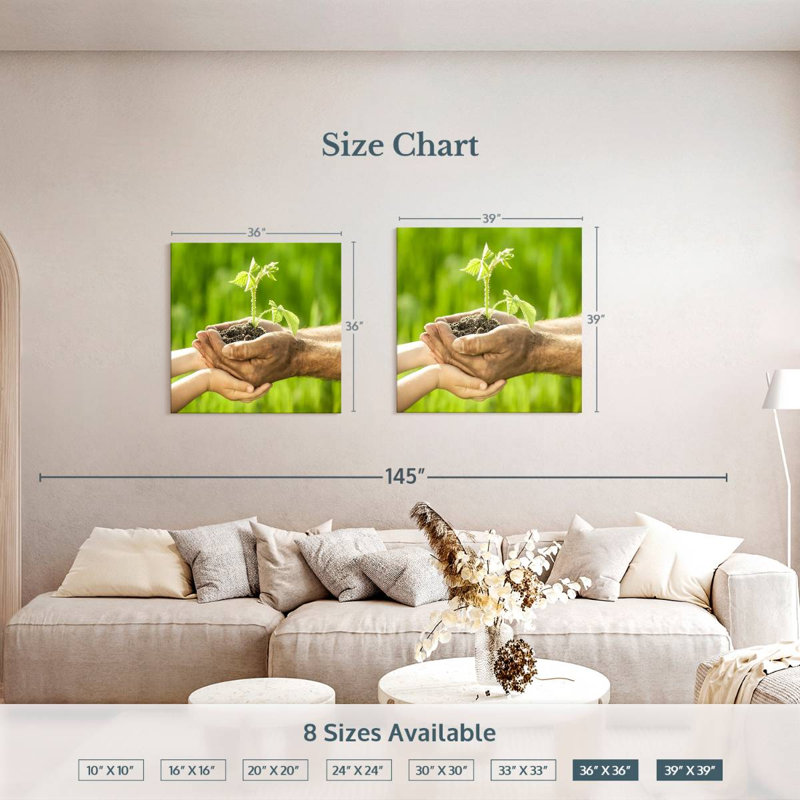 Senne Old Handing Seedling To Young, 36" H x 36" W