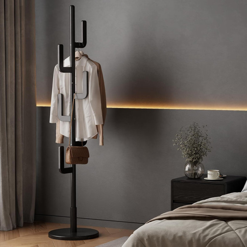 Coat Rack, Solid Wood Cactus Coat Rack Stand