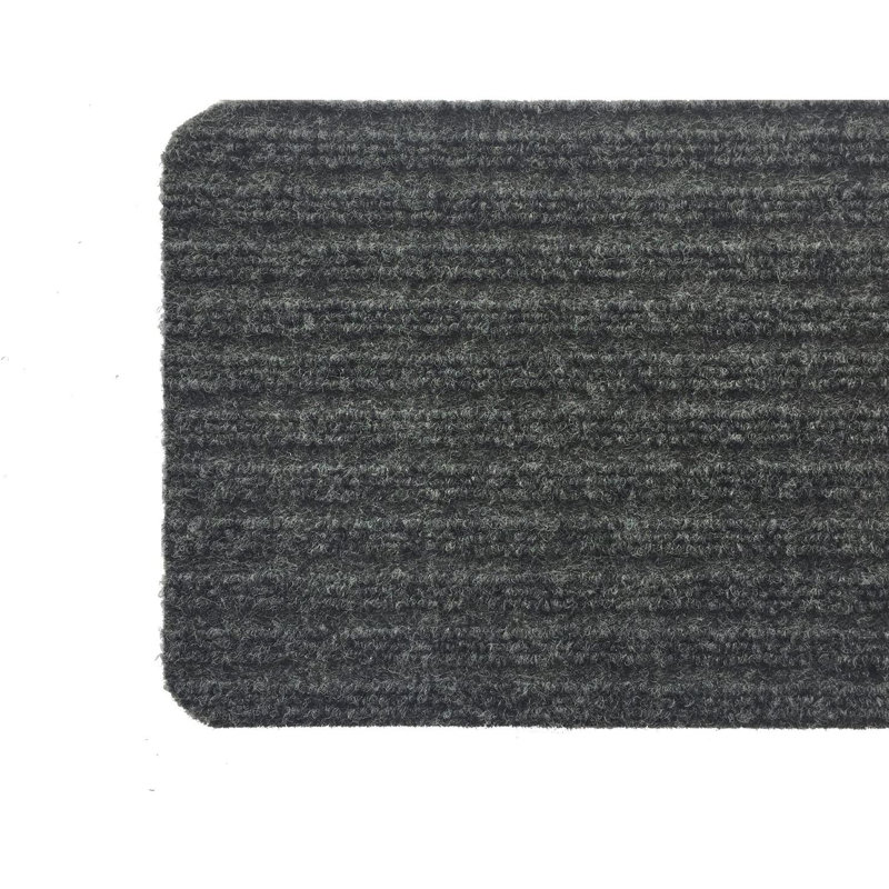 Tapis d'escalier antidérapant Orean, Gris, Rectangle 24 po x 7 po, Ensemble de 3
