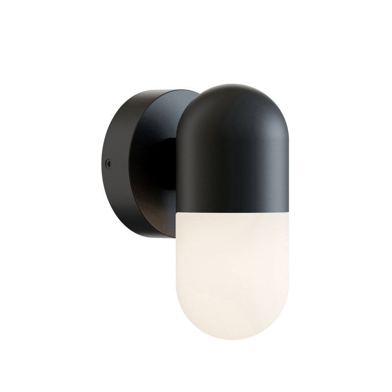 Ruhland Outdoor LED SConce - Black, 8" H x 4.75" W x 5" D, 8