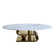 Table basse en faux marbre avec base en acier inoxydable Milliano