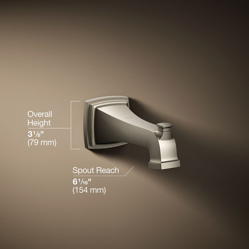 Riff Wall-Mount Diverter Bath Spout, Vibrant Brushed Nickel