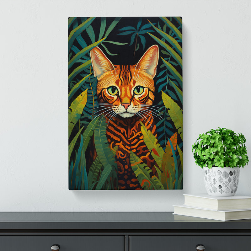 Bengal Cat Symbolism No.2 - Wrapped Canvas, 60cm H x 40cm W x 3cm D