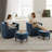 Upholstered Swivel Barrel Chair With Storage Ottoman, 24.5″ Wide Small Accent Chair, 360° Rotation(Set Of 2)-1647805385-1647805387