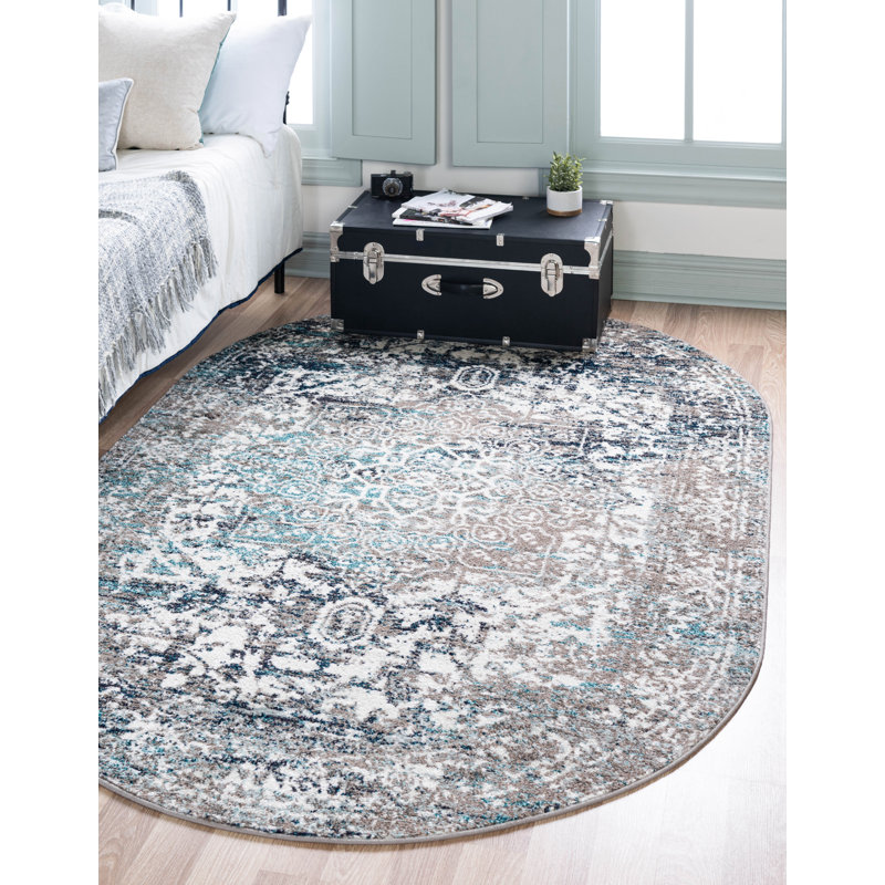 Oriental Area Rug, Oval 152 x 244cm