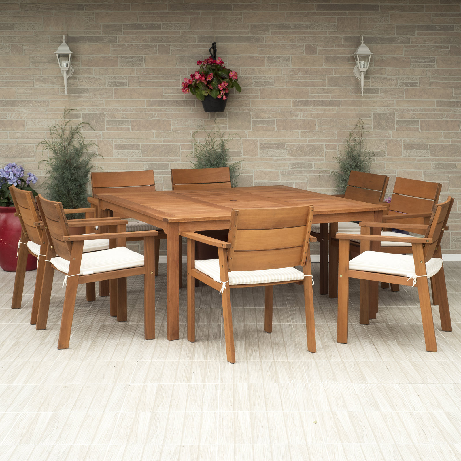 Anautica 60" Eucalyptus Patio Dining Set