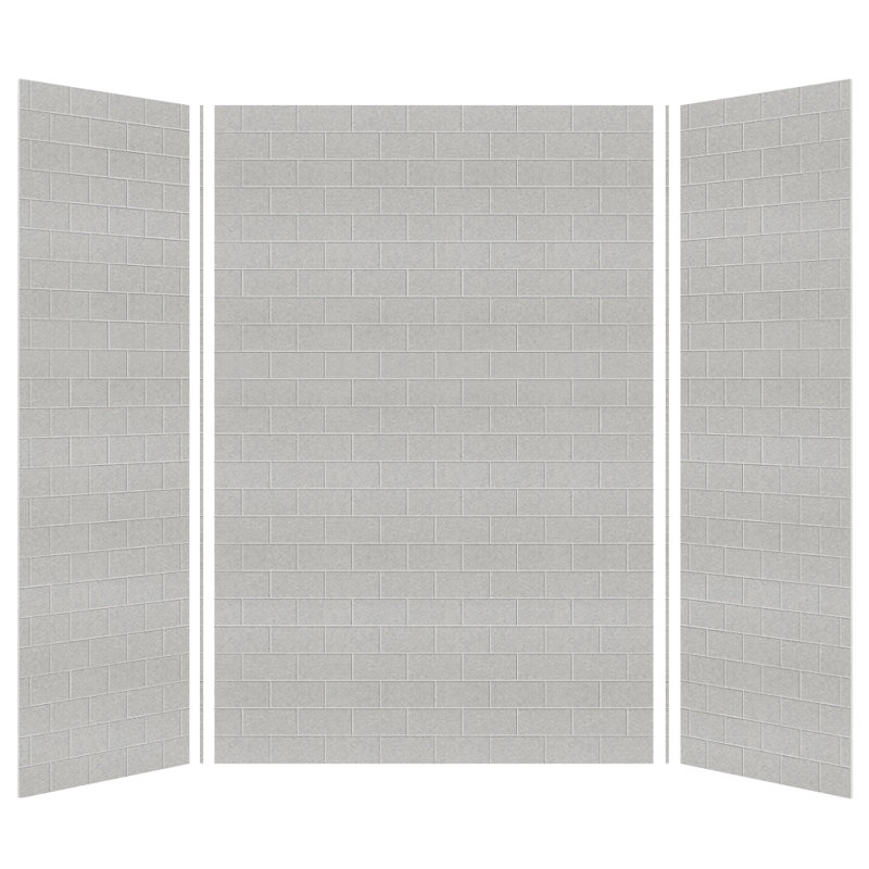 Gray Beach Subway Tile 36" x 60" x 96" Shower Wall Kit