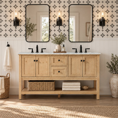 Ensemble de meuble-lavabo double 60 po Bonsai