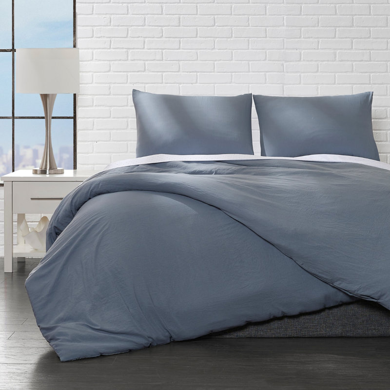 Ensemble de housse de couette en microfibre Home Collection Cozy Touch, Anthracite, Très grand