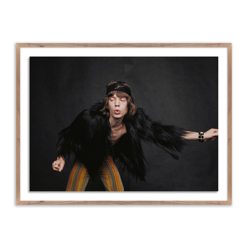 Rolling Stones Singer Print by Getty Images, Dark Brown Framed, 24" H x 32" W
