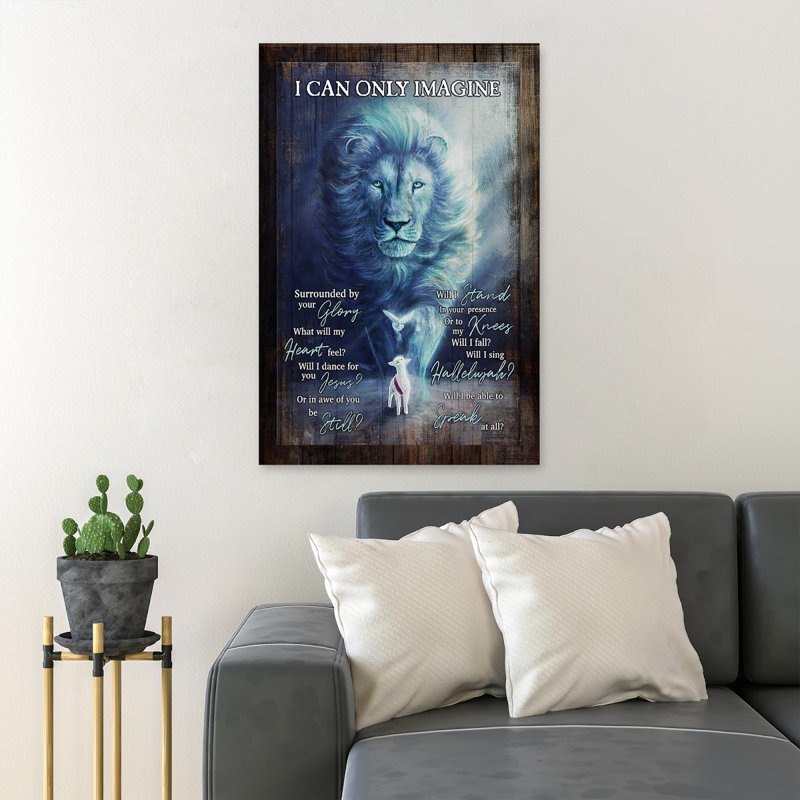 Le dieu du lion et la chèvre - Will I? «I Can Only Imagine», reproduction d'art graphique sur toile tendue 1 pièce