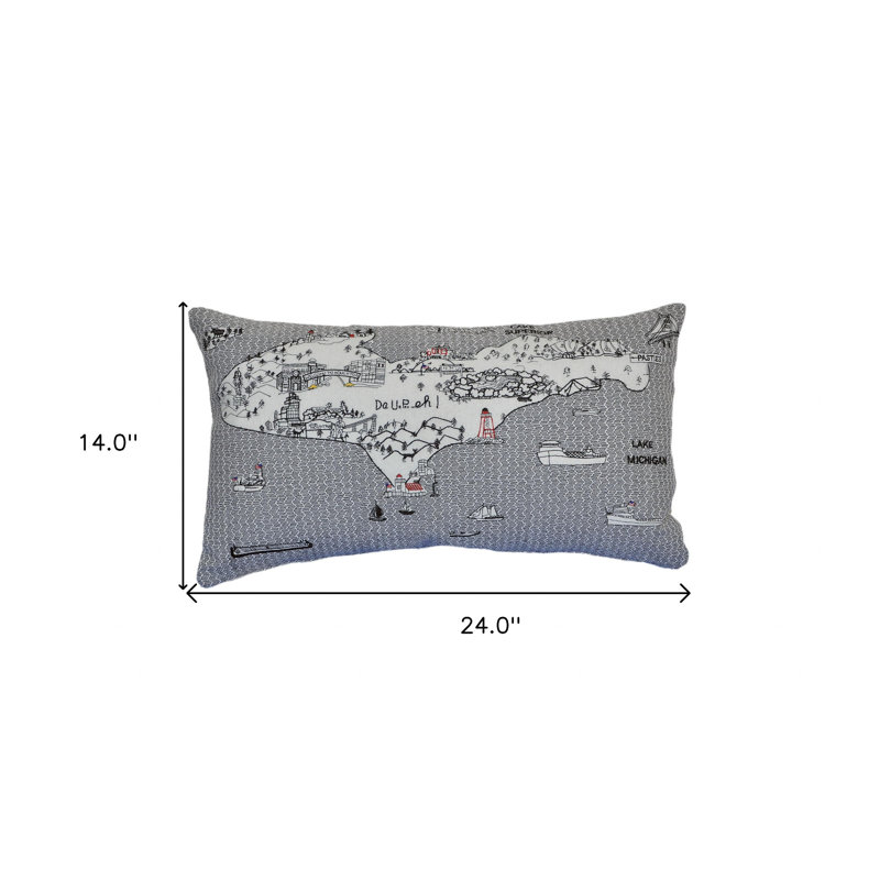 Coussin lombaire 25 po White Michigan, Crème