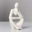 Sculpture moderne homme pensant (blanc cassé)-401618914