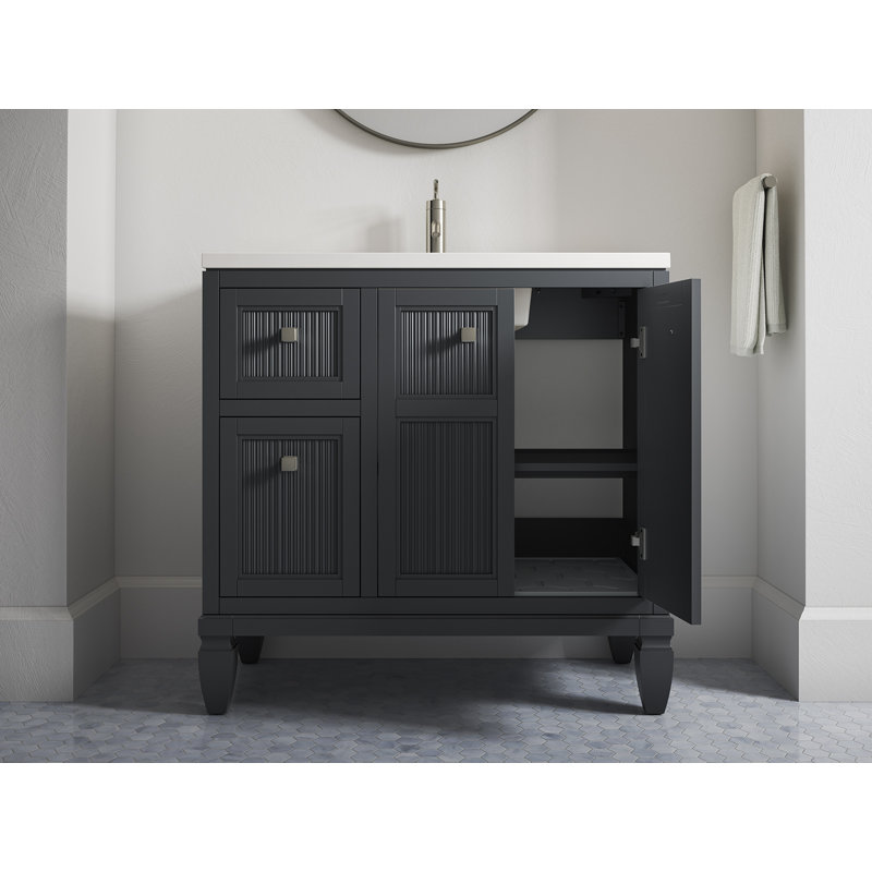 Hearthaven 36-In Bathroom Vanity Set, Slate Gray