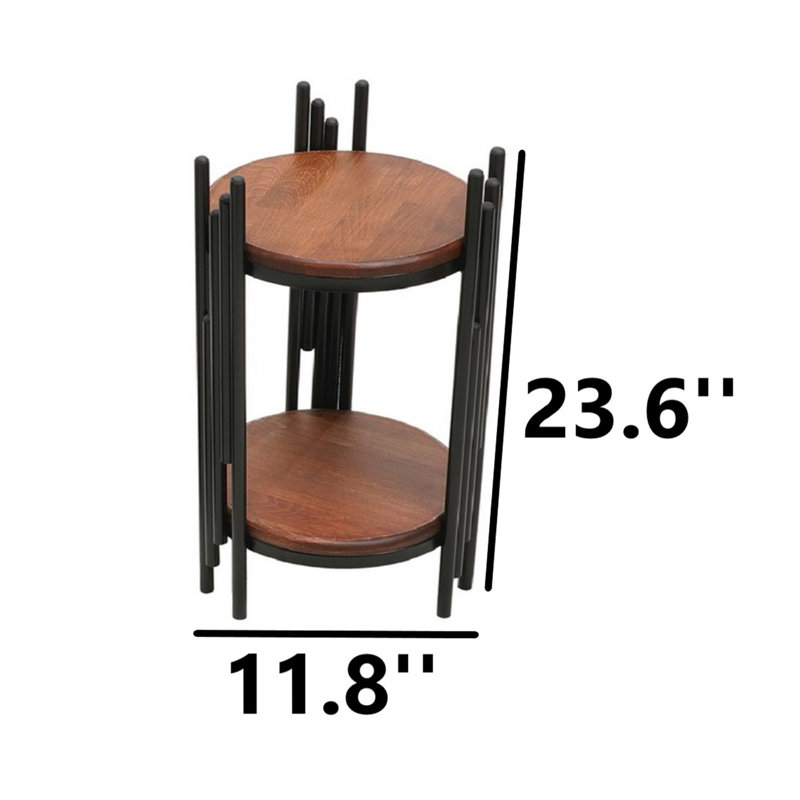 Azaela End Table, 23.62" H x 11.81" W x 11.81" D, Black