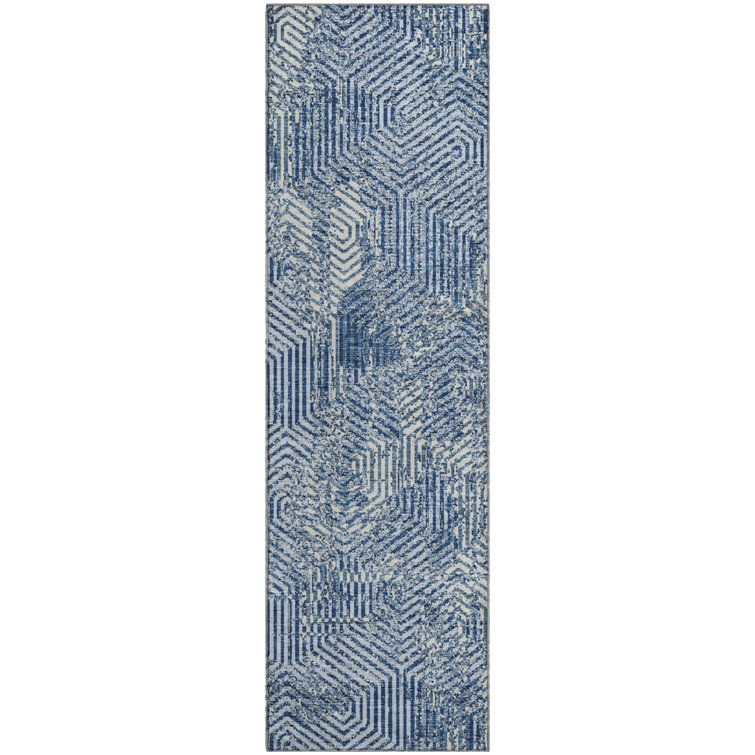 Premium Machine Washable Prisco Navy Rug