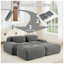 Canapé modulaire 2 places en velours côtelé l 80,3 po x P 69,2 po x H 27,5 po Everette