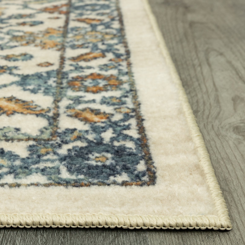 Benton Washable Beige Accent Rug, Runner 2' x 6'