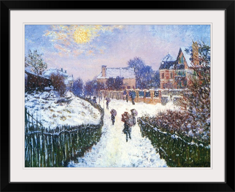 «Boulevard Saint-Denis, Argenteuil» par Claude Monet - reproduction, H 20 po x l 24 po x P 1 po, Cadre noir
