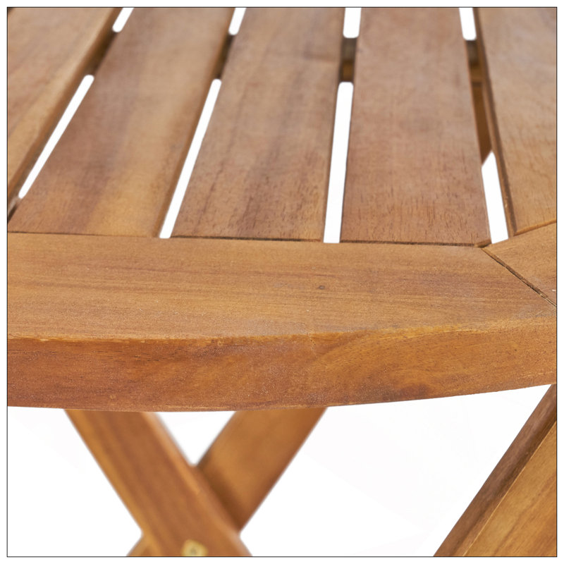 Charming Acacia Wood Bistro Set With Foldable Feature And Stylish Design2 Chairs+1 Table, Brown/Black