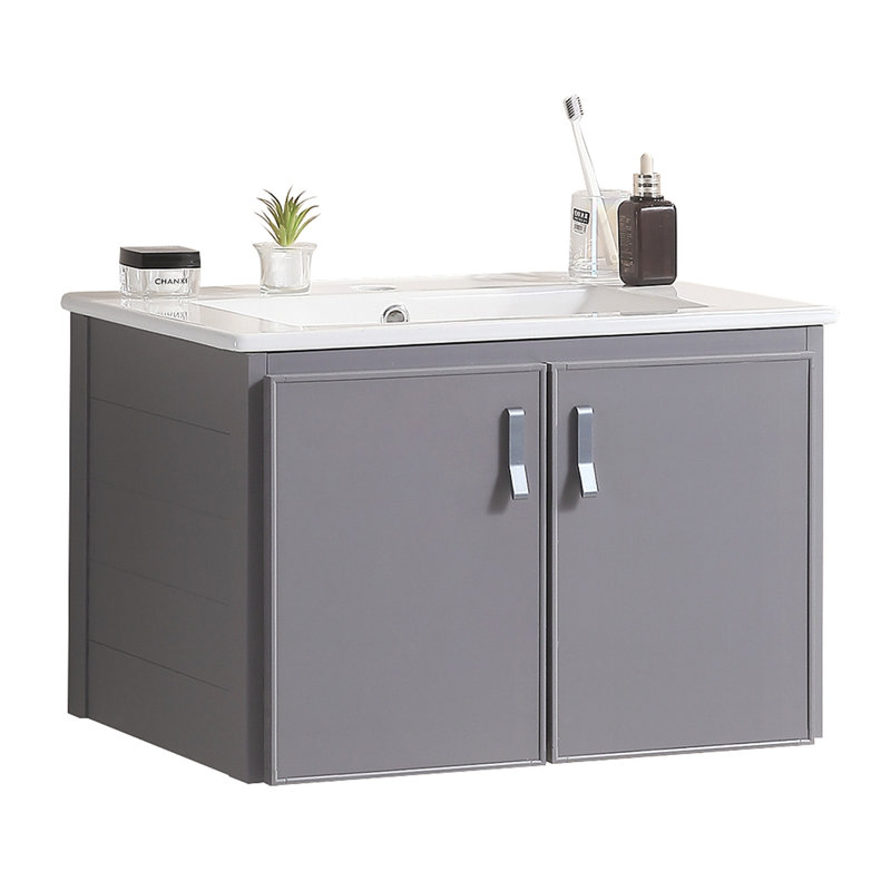 Meuble-lavabo mural en métal avec lavabo