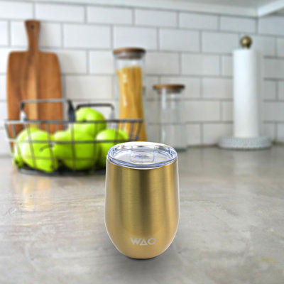 Gobelet à vin isolé en acier inoxydable 12 oz WAO