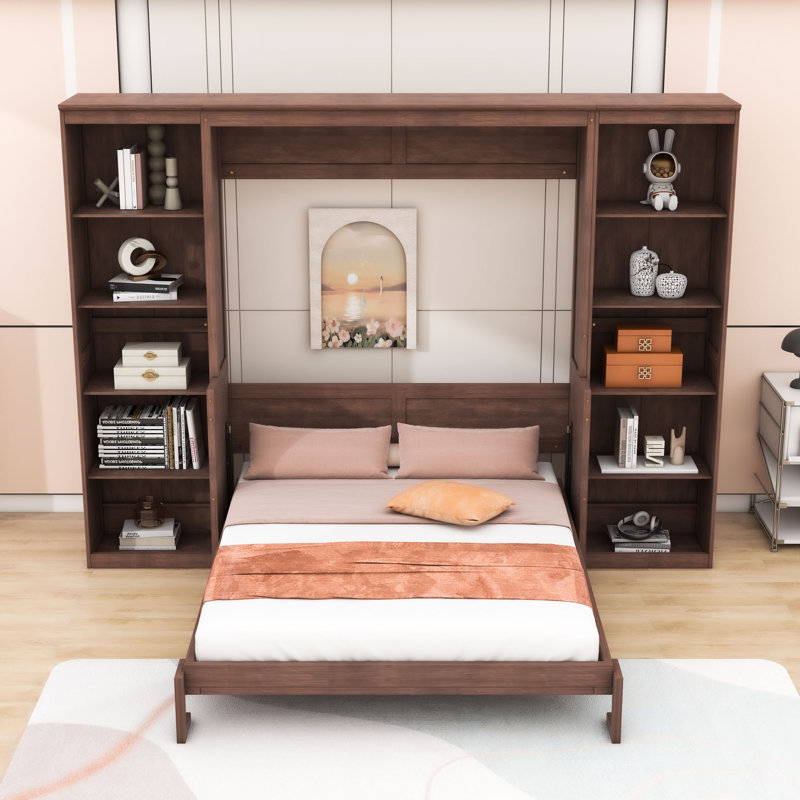 Lit escamotable avec bureau et tablettes Murphy, Complète