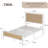 Metal Bed Frame with Rattan Headboard-797003971-795227634
