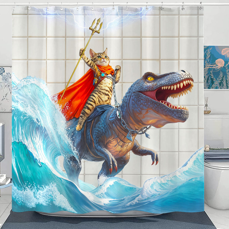 Drôle de rideau de douche avec crochets