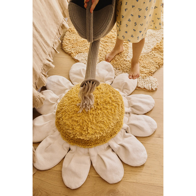 Floor Cushion White Daisy