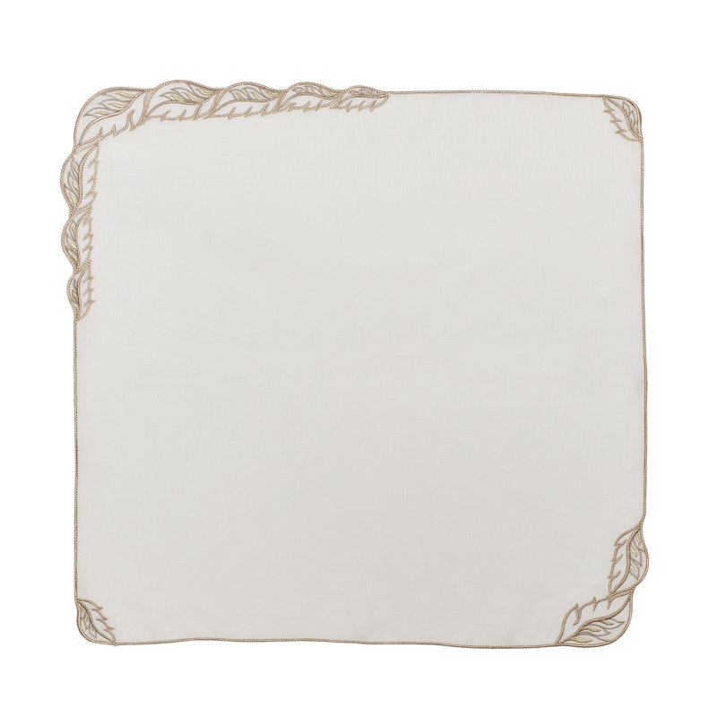 Winding Vines Napkin, White/Natural
