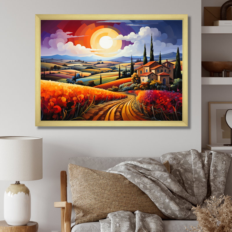Vignobles de Toscane IV - Affiches d'art sur l'Italie, H 30 po x l 40 po x P 1,5 po, Cadre doré à une seule photo