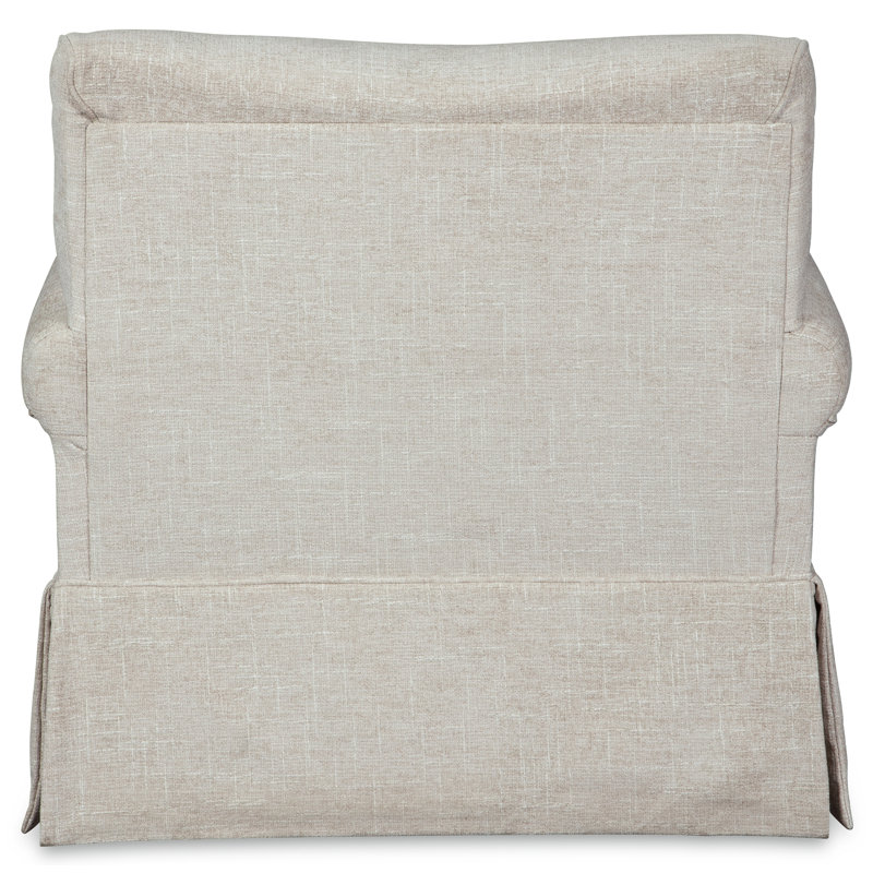 Quartz Beige Swivel Glider Accent Chair with Metal Frame