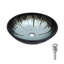 Lavabo vasque en verre trempé avec bonde escamotable, meuble-lavabo de salle de bain ovale en verre trempé (sans robinet)