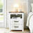 Rustic Wood Nightstand, Farmhouse Bedside Tables with 2 Drawers & Open Shelf, Modern End Tables for Bedroom or Living Room, Sturdy Storage Dresser-1151705611
