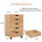 5 Drawer Chest File Cabinet, Wooden Storage Filing Cabinet with Wheels, Office File Cabinet, Office Alex Drawers for File storage-31709649