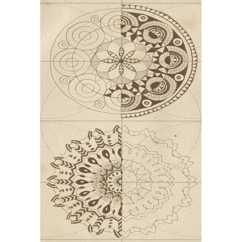 Sacred Geometry Sketch II - Wrapped Canvas Art Prints, 30cm H x 20cm W x 3.8cm D