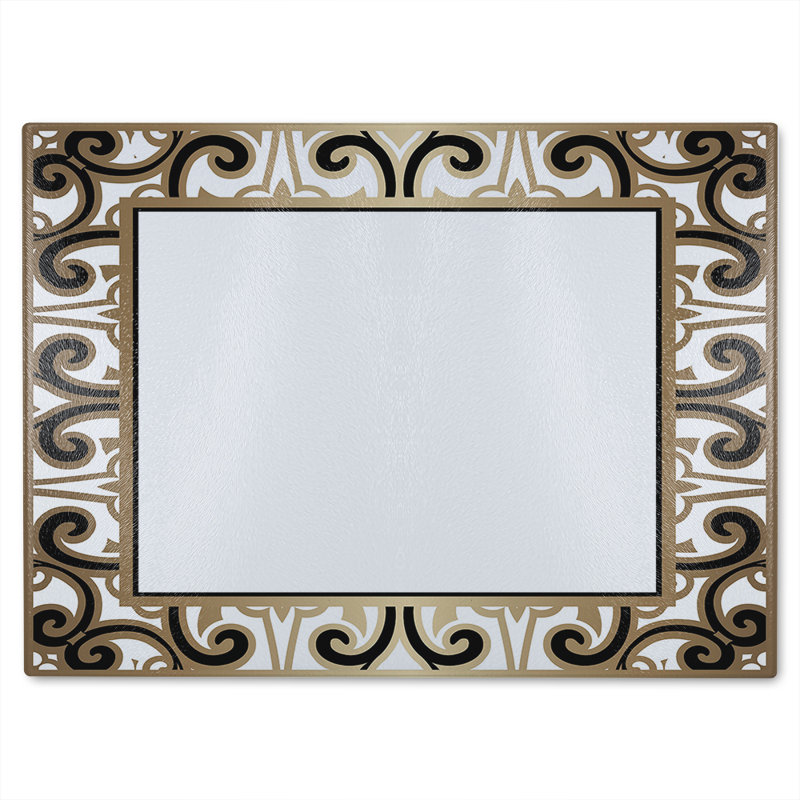 Egyptian Frame Glass Chopping Board, 40cm L x 28cm W