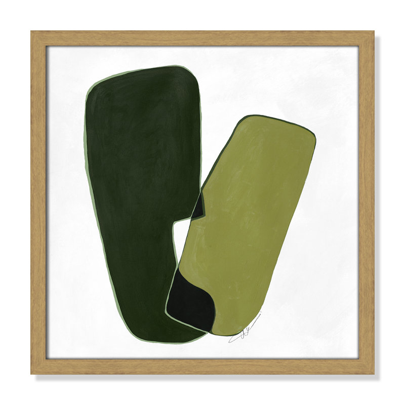 «Unity Green II» par Casa Fine Arts, H 17 po x l 17 po x P 0,75 po, Impression encadrée naturelle sans passe-partout