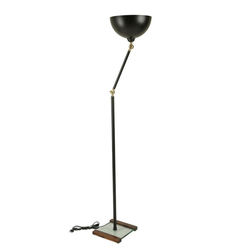 Luro Stylish Black Floor Lamp with Metal Body, 64.9 in Height | Durable Electrostatic Oven Dried Paint Finish | E27 Socket, Max 60W | Perfect for Living Room, Bedroom, & Office Décor | Modern & Elegant Design