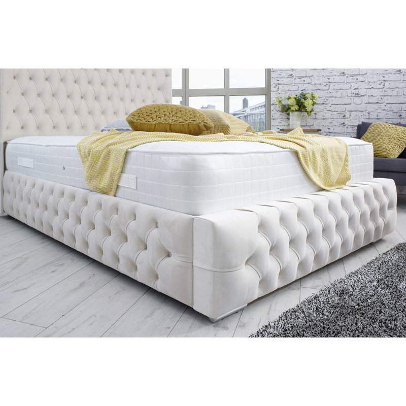 Gisela Upholstered Bed, Beige, Small Double (4')