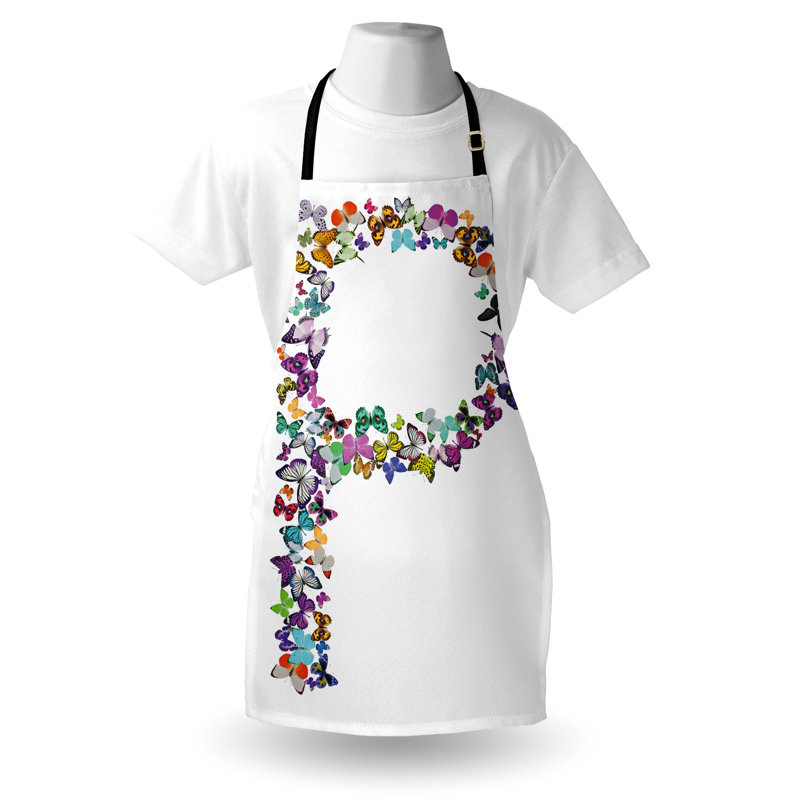 Multicolore East Urban Home lettre P, tablier unisexe