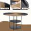 Table de salle à manger 47,3 po avec espace de rangement double couche - Design en bois et en éventail noir pour une décoration élégante de 47,3 po